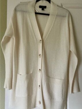 Charter Club Cashmere Cream Button-Front V-Neck Cardigan